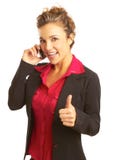 Beautiful Business Woman Talking On Cellphone Royalty Free Stock Photos