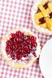 Beautiful cake with berries and tea Royalty Free Stock Images Beautiful cake with berries and tea Royalty Free Stock Images