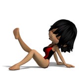 Beautiful Cartoon Girl In A Onepiece Swimsuit Stock Photos Beautiful Cartoon Girl In A Onepiece Swimsuit Stock Photos