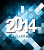 Beautiful celebration holiday Happy new Year 2014. Background wave blue colorful stock illustration Beautiful celebration holiday Happy new Year 2014. Background wave blue colorful stock illustration