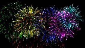 Beautiful cg fireworks in celebration day, alpha