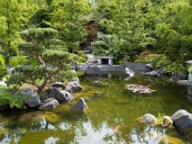 Beautiful Classical Garden Fish Pond Royalty Free Stock Photo Beautiful Classical Garden Fish Pond Royalty Free Stock Photo