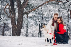 Beautiful couple playing with a dog stock photos Beautiful couple playing with a dog stock photos