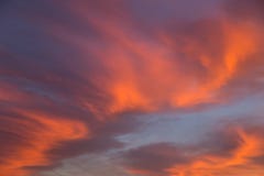 Beautiful dramatic sunset sky with orange and pink colored clouds Stock Photography Beautiful dramatic sunset sky with orange and pink colored clouds Stock Photography