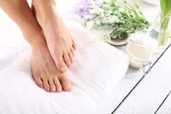 Beautiful Female Feet, Smooth And Neat Royalty Free Stock Photography Beautiful Female Feet, Smooth And Neat Royalty Free Stock Photography