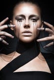 Beautiful girl with creative make-up in Gothic stock photography Beautiful girl with creative make-up in Gothic stock photography
