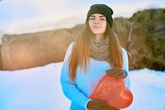 Beautiful girl with heart shaped balloon in hands,Valentines Day stock images Beautiful girl with heart shaped balloon in hands,Valentines Day stock images