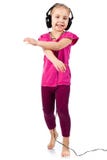 Beautiful Girl In Headphones Dancing To The Music Royalty Free Stock Images Beautiful Girl In Headphones Dancing To The Music Royalty Free Stock Images