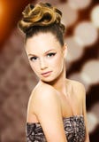 Beautiful girl with modern hairstyle royalty free stock images Beautiful girl with modern hairstyle royalty free stock images