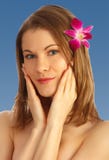Beautiful Girl With A Flower In Her Hair Stock Images Beautiful Girl With A Flower In Her Hair Stock Images