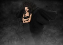 Beautiful gothic style woman with wings
