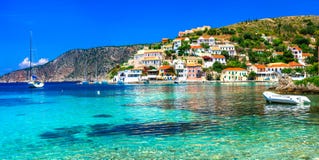 Beautiful Greece series - picturesque colorful village Assos in stock photography Beautiful Greece series - picturesque colorful village Assos in stock photography
