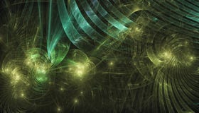 Beautiful green background of glowing particles and lines with depth of field and bokeh. 3d illustration, 3d render Stock Photography Beautiful green background of glowing particles and lines with depth of field and bokeh. 3d illustration, 3d render Stock Photography