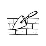 Beautiful hand drawn fashion trowel icon. Hand drawn black sketch. Sign / symbol / doodle. Isolated on white background. Flat vector illustration Beautiful hand drawn fashion trowel icon. Hand drawn black sketch. Sign / symbol / doodle. Isolated on white background. Flat vector illustration