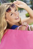 Beautiful Happy Blond Woman With Shopping Bags stock photography Beautiful Happy Blond Woman With Shopping Bags stock photography