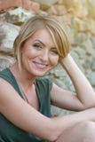 Beautiful happy blonde woman smiling Royalty Free Stock Images Beautiful happy blonde woman smiling Royalty Free Stock Images