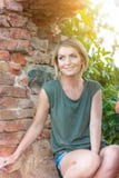 Beautiful happy blonde woman smiling Royalty Free Stock Photos Beautiful happy blonde woman smiling Royalty Free Stock Photos