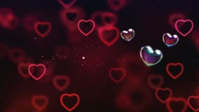 Beautiful Heart and Love on Colorful Background 3D Animation Footage 4K-  Romantic Colorful Flying Hearts . Animated Background for Stock Footage -  Video of february, glow: 210068348