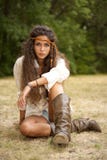 Beautiful hippie girl in the park stock photography Beautiful hippie girl in the park stock photography