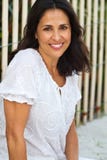 Beautiful hispanic woman smiling at the beach. stock images Beautiful hispanic woman smiling at the beach. stock images