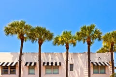 Beautiful Historic Buildings With Palms Stock Images Beautiful Historic Buildings With Palms Stock Images