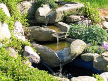 Beautiful Home Garden Waterfall Pond Royalty Free Stock Photo Beautiful Home Garden Waterfall Pond Royalty Free Stock Photo