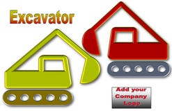 Beautiful illustration of Excavator with space for logo and advertisement stock illustration Beautiful illustration of Excavator with space for logo and advertisement stock illustration