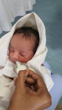 Feeding a one day old infant in hospital royalty free stock images Feeding a one day old infant in hospital royalty free stock images