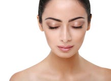Beautiful indian girl perfect face with closed eyes Stock Photography Beautiful indian girl perfect face with closed eyes Stock Photography