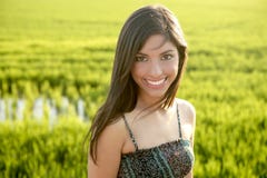 Beautiful indian woman in green rice fields royalty free stock images Beautiful indian woman in green rice fields royalty free stock images