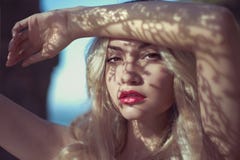 Beautiful lady and the sun rays stock images Beautiful lady and the sun rays stock images