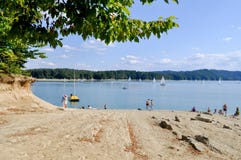 Beautiful landscape of lake and entrace to beach stock image Beautiful landscape of lake and entrace to beach stock image