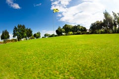 Beautiful Landscape Of Golf Course With Flagstick Stock Photos Beautiful Landscape Of Golf Course With Flagstick Stock Photos