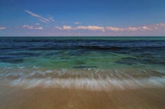 Beautiful landscape with sea waves on the beach stock photo Beautiful landscape with sea waves on the beach stock photo
