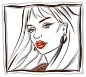 Beautiful line art woman illustration Stock Image Beautiful line art woman illustration Stock Image