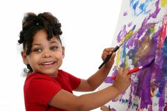 Beautiful Little Girl Painting Royalty Free Stock Images Beautiful Little Girl Painting Royalty Free Stock Images