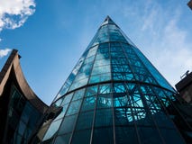 Beautiful modern architecture on this curved glass building Stock Photo Beautiful modern architecture on this curved glass building Stock Photo