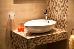 Beautiful Modern Bathroom In Luxury New Home Stock Photography