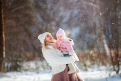 Beautiful Mother and daughter winter portrait stock photography Beautiful Mother and daughter winter portrait stock photography