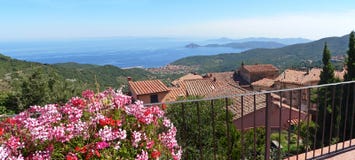 Beautiful panoramic view over marciana, elba island, italy stock image Beautiful panoramic view over marciana, elba island, italy stock image