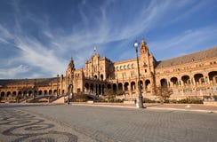 Beautiful Plaza de Espana in Sevilla Lizenzfreie Stockfotografie Beautiful Plaza de Espana in Sevilla Lizenzfreie Stockfotografie