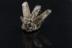 Beautiful semi-precious stone qurz crystals on a black background Royalty Free Stock Image Beautiful semi-precious stone qurz crystals on a black background Royalty Free Stock Image
