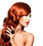Beautiful sensual woman with long red hairs. stock photos Beautiful sensual woman with long red hairs. stock photos