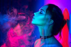 Beautiful girl with trendy make-up royalty free stock photos Beautiful girl with trendy make-up royalty free stock photos