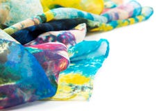 Beautiful Silk Colorful Scarf Stock Images