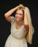 Beautiful Smiles Woman With Magnificent Hair Stock Photos