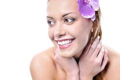 Beautiful Smiling Girl Face With Healthy Skin Royalty Free Stock Photos