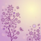 Beautiful spring card with violet lacy tree vector illustration Beautiful spring card with violet lacy tree vector illustration