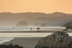Beautiful Sunset At Cannon Beach, Oregon. Stock Photography Beautiful Sunset At Cannon Beach, Oregon. Stock Photography