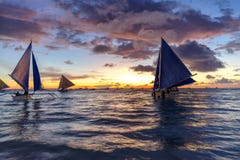 Beautiful sunset at Boracay white beach royalty free stock photography Beautiful sunset at Boracay white beach royalty free stock photography